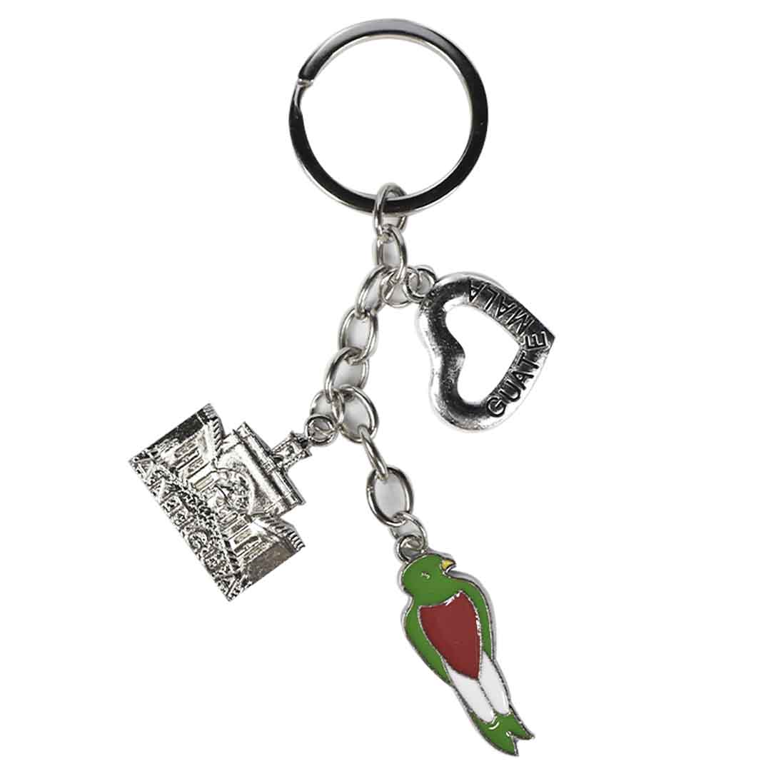 Llavero con quetzal metalico