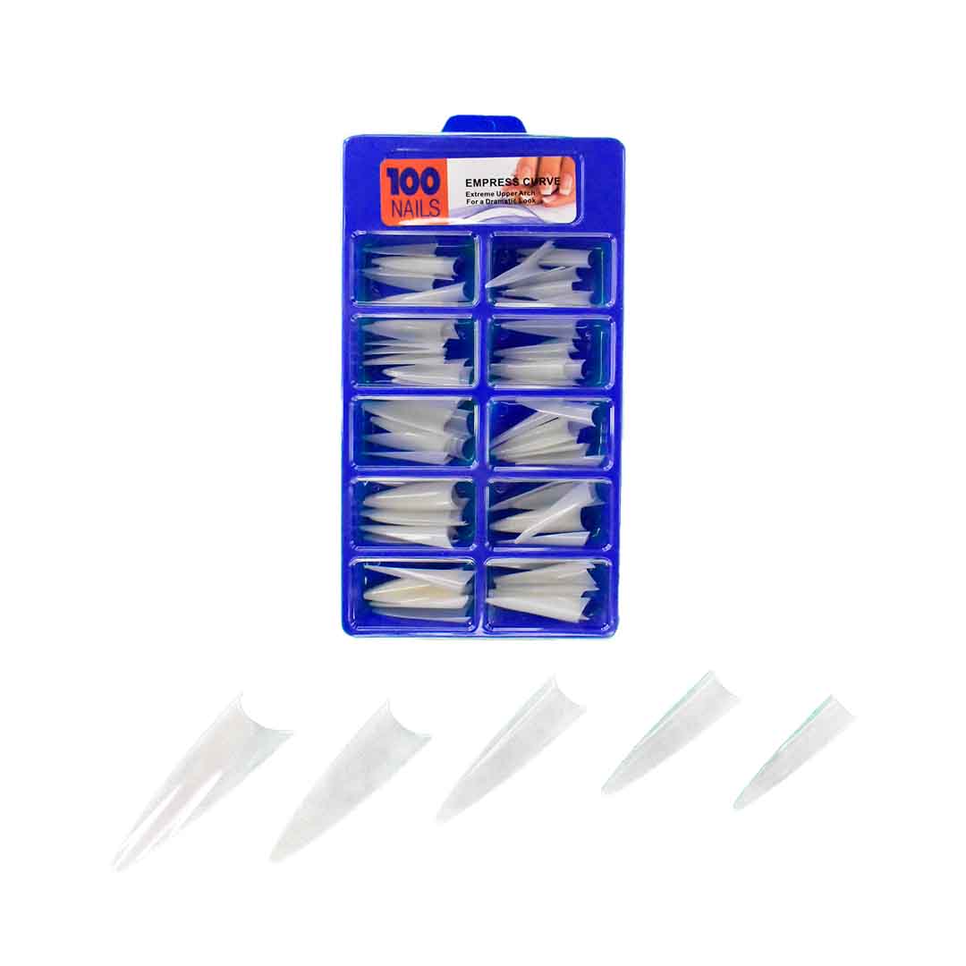 Kit uñas nails punta stiletto semitransparentes 100u