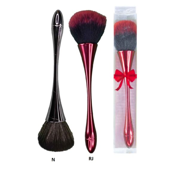 Brocha cosmetic brush con moña roja