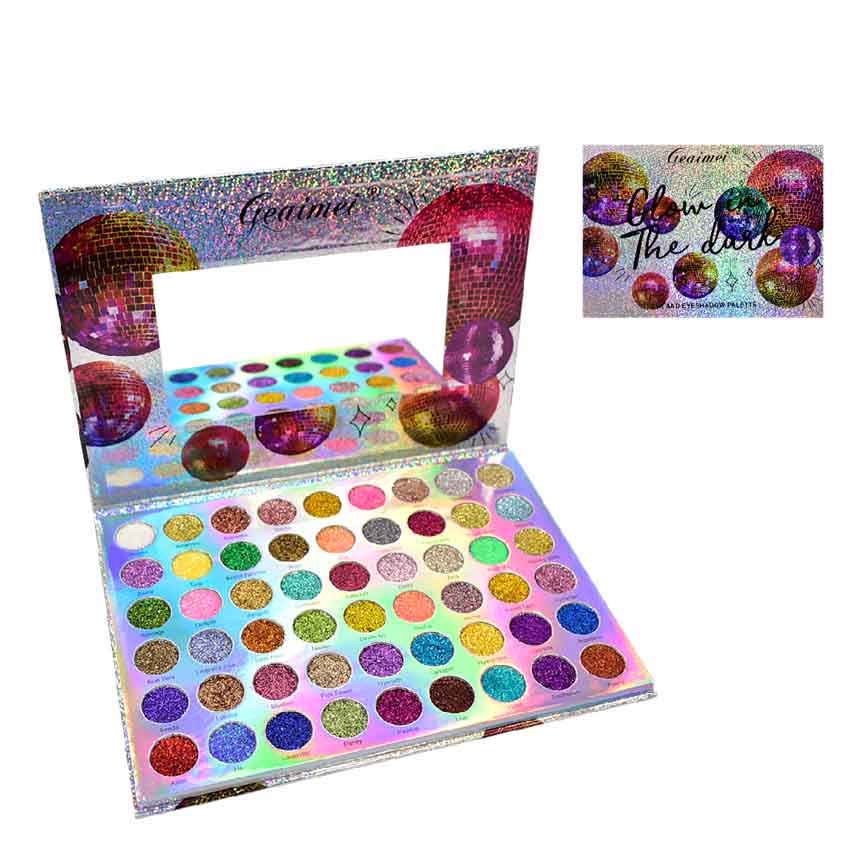 Sombras glitter para rostro glow in the dark