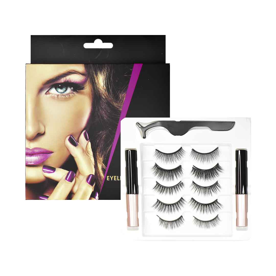 Set de pestañas magnéticas caja negra 5 pares