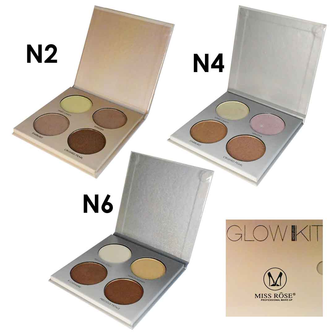 Iluminadores glow kit 4 colores Miss Rose