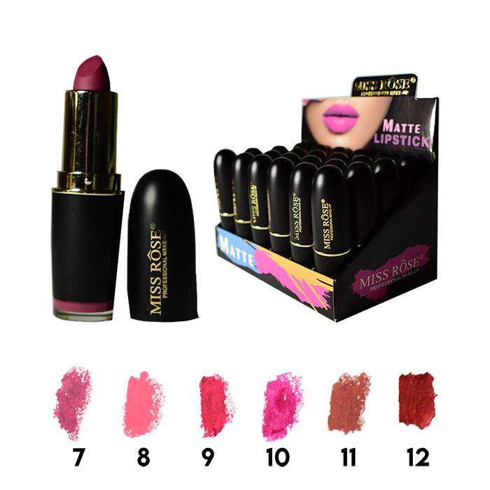 Labiales matte en capsula negra miss rose