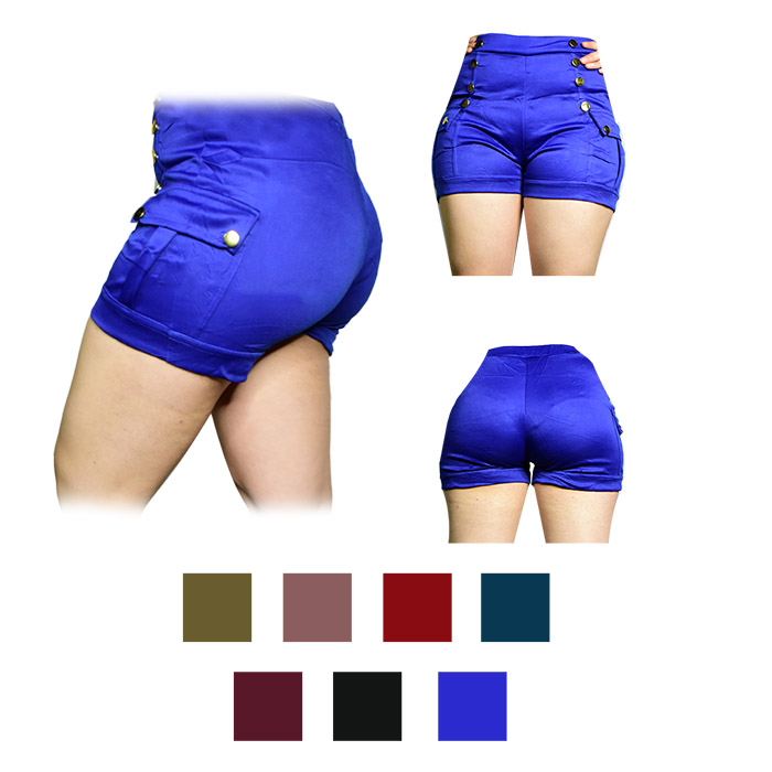 Short Lida con diseño de botones y bolsas a los lados Unitalla