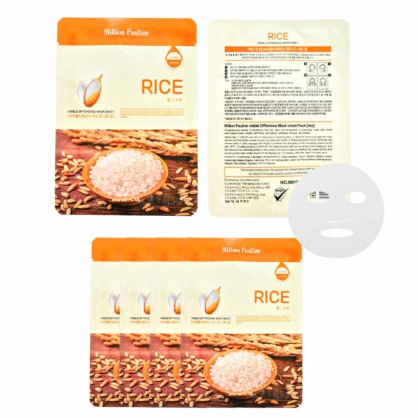 Mascarilla facial con extractos de arroz línea naranja Million pauline