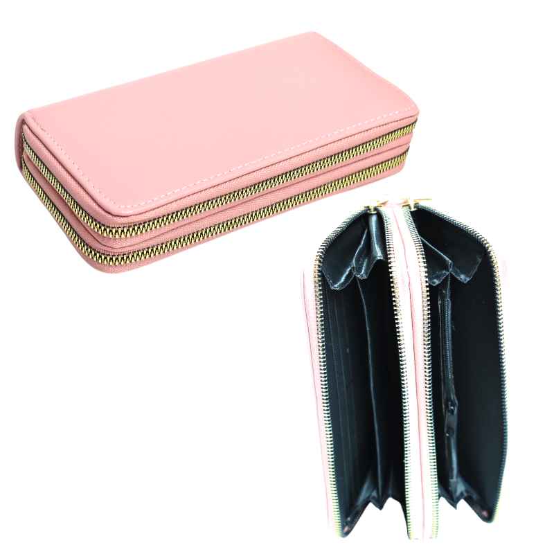 Billetera rosada con diseño liso para dama