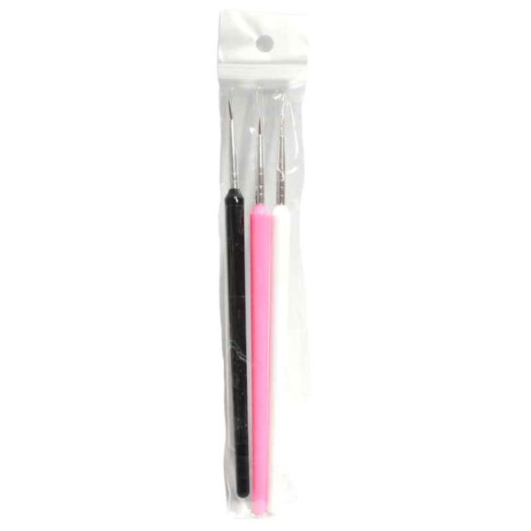 Kit de 3 pinceles colores negro, rosado y blanco