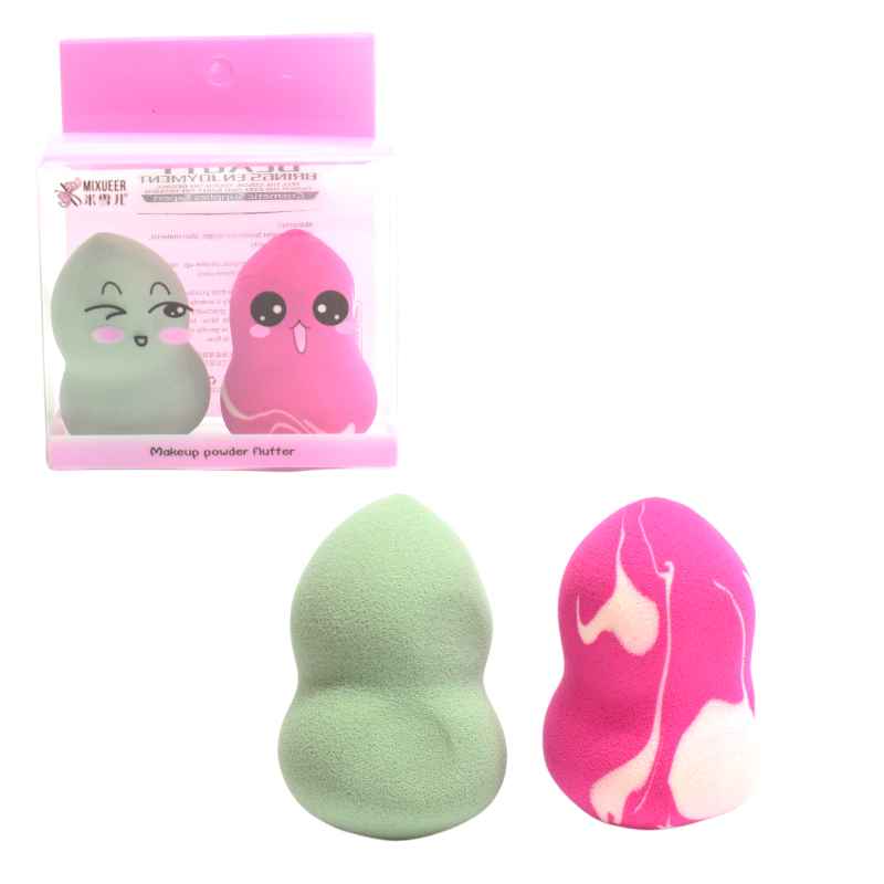 Kit de esponjas beauty blender con diseño de caritas animadas 2u