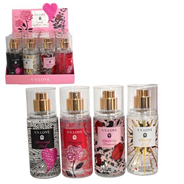 Perfume V.V. Love caja rosada con diseño de corazón 90ml.