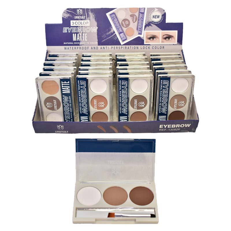 Pomada y sombra para cejas 3 colores matte Lucky Lily