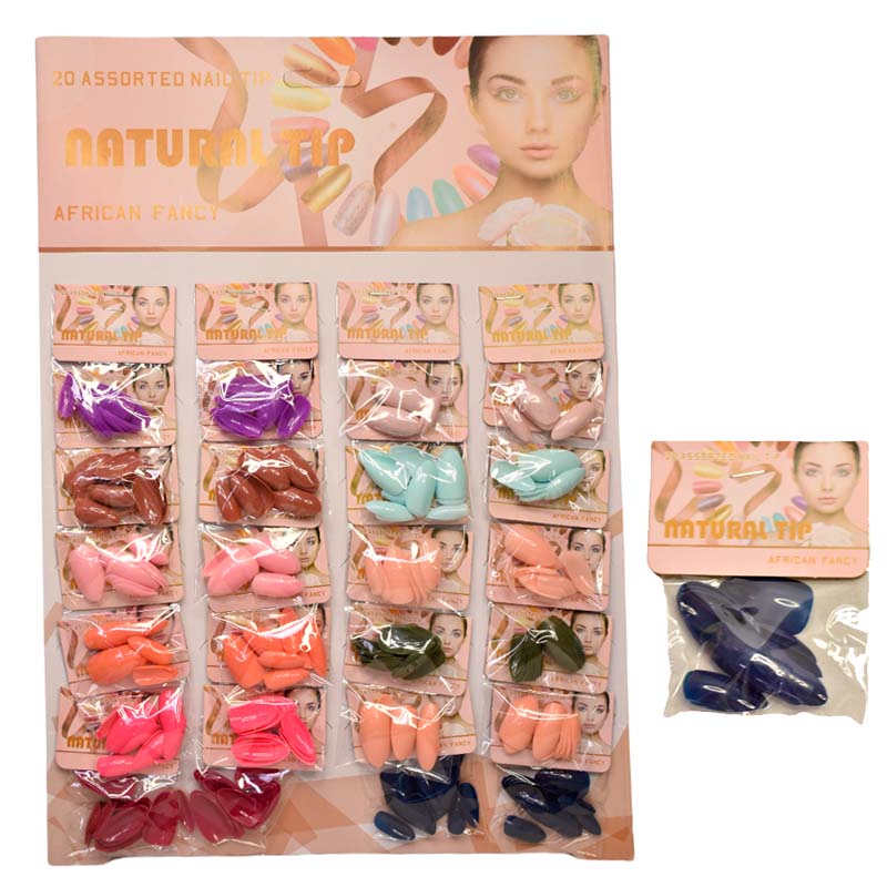 Set de uñas en sobre rosado Natural Tip African Fancy