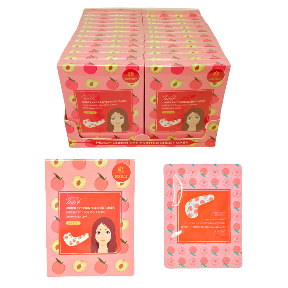 Parches para ojos extracto de melocotón Lucky Lily 4 sobres