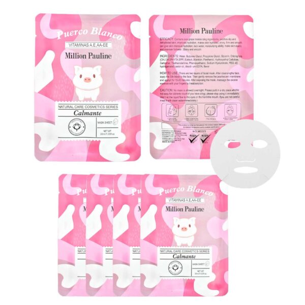 Mascarilla facial calmante cerdito blanco MillionPauline