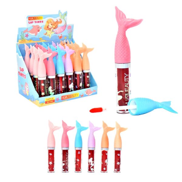 Tinta para labios en presentación cola de sirena HUABEAUTY