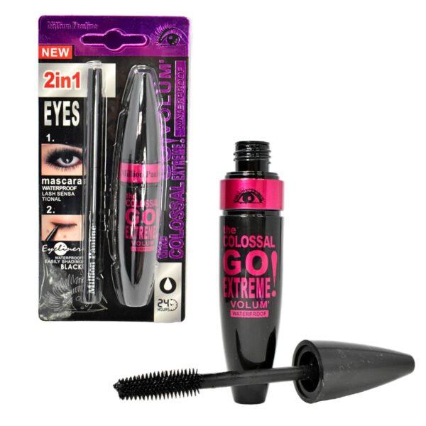 Kit de mascara y delineador Million Pauline GO volumen Extreme negro