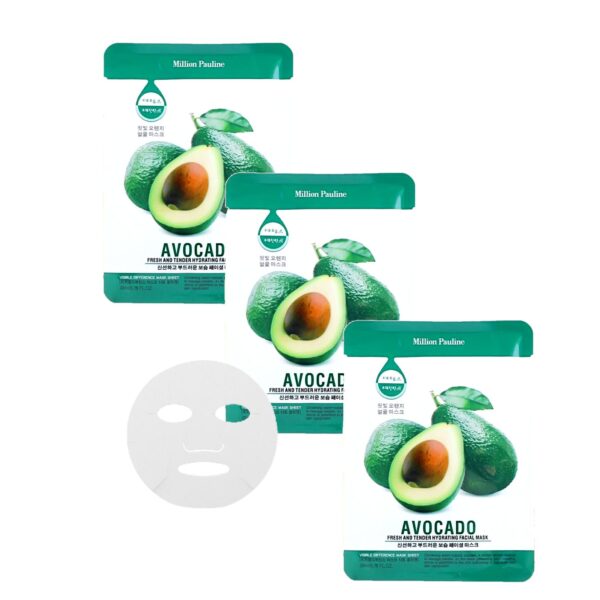 Mascarilla facial de aguacate Million Pauline verde con blanco