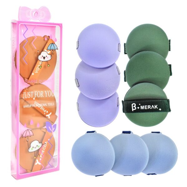Set De 3 Borlas Aplicadoras De Maquillaje Empaque Rosado LOTE 1