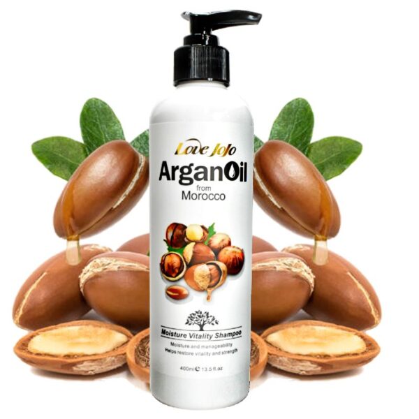 Shampoo De Aceite De Argan Love Jojo 400Ml Frasco Blanco