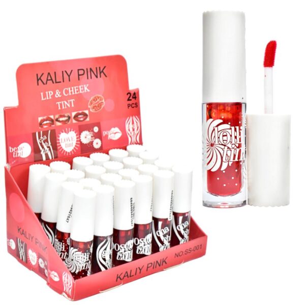 Tinta para labios Kaliy Pink tapa blanca