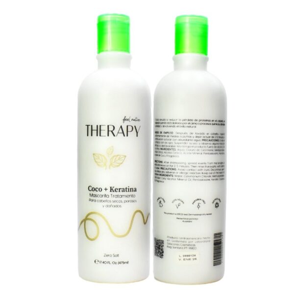 Mascarilla Y Tratamiento Therapy De Coco + Keratina 500 ML