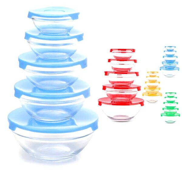 Set De 5 Platos Hondos De Vidrio