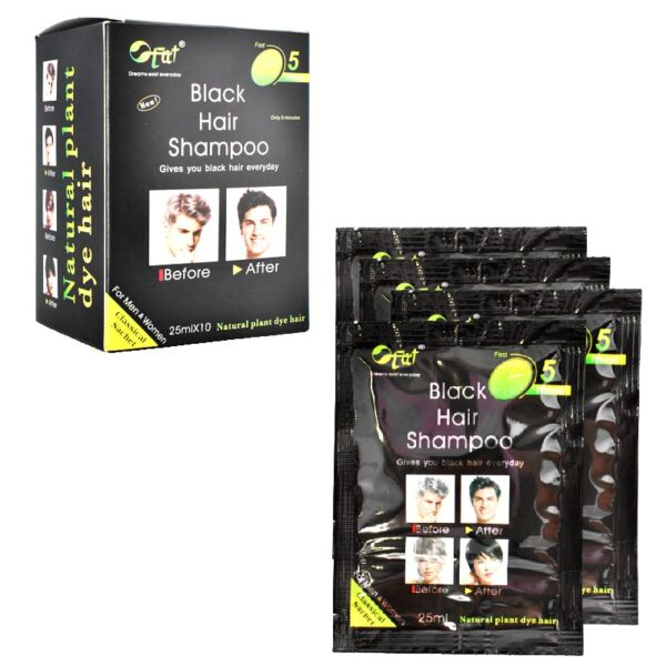 Shampoo para el cabello con tinte negro