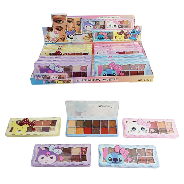 Paleta de sombras con tonos variados en presentación de figuras variadas de Biggerbowie